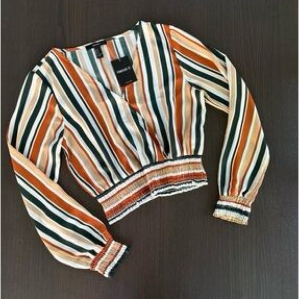 🆕 FOREVER 21 Striped Blouse Size M - Picture 5 of 5